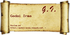 Gedai Irma névjegykártya